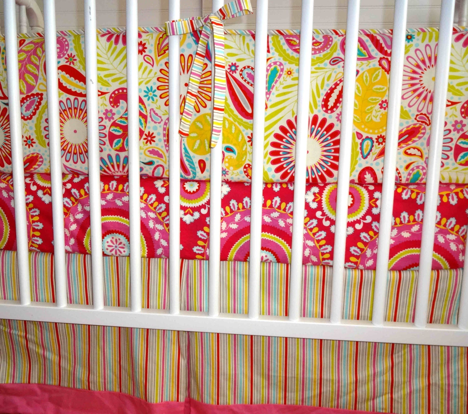 Kumari Garden Bedding- Box pleat skirt, sheet, bumpers