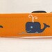Awesome Blue Whales on Bright Orange Dog Collar All Hands on Deck
