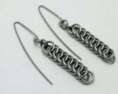 Titanium, Stainless Steel Half Persian 4 in 1 Chainmaille Earrings