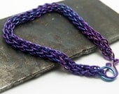 Niobium Jens Pind Linkage JPL5 Variant Pink and Interference Blue Anodized Bracelet