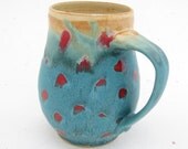 Polka Dot Belly Mug Red Turquoise