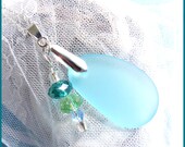 Aqua Frosty Sea Glass - Sparkle - Necklace  DC 8474
