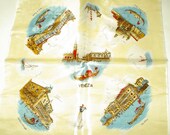 Two Italian silk souvenir scarves, 1960s
