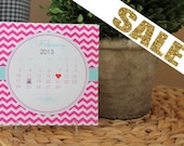 2013 Desk Calendar - Decorative Table Calendar - By A Blissful Nest - 40 PERCENT OFF SALE