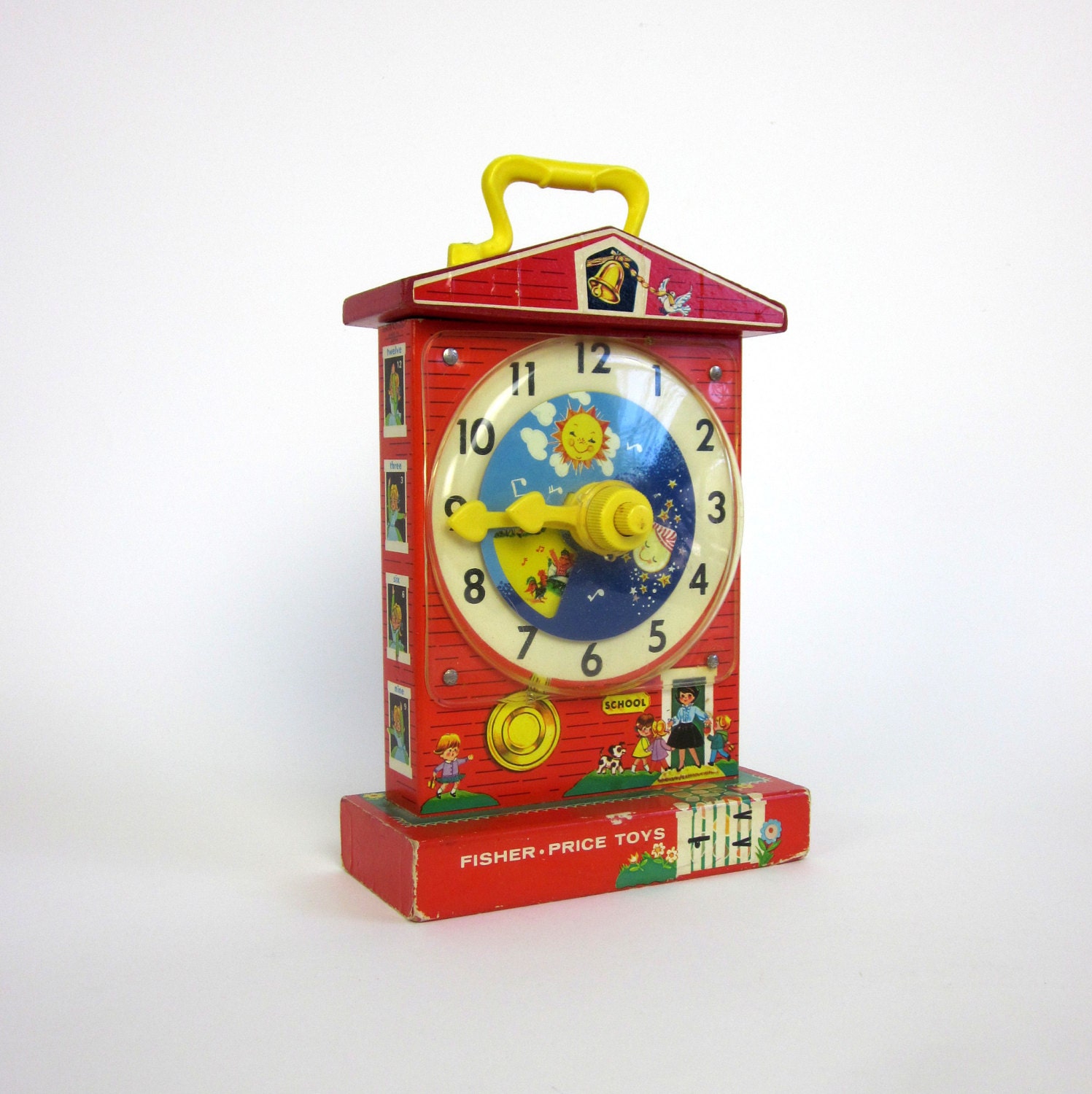 Shop Sale / Fisher Price Musical Box Teaching Clock 1968 / Very Good Condition