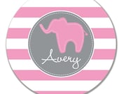 Personalized Melamine Elephant Plate