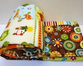 Small Quilt Baby Quilt, Boy Creatures and Critters, Dogs, Puppies, Cats, Kittens, Frogs, Orange Brown