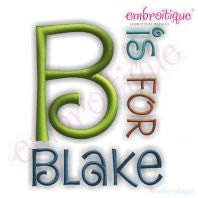 Blake Machine Embroidery Monogram Alphabet Font