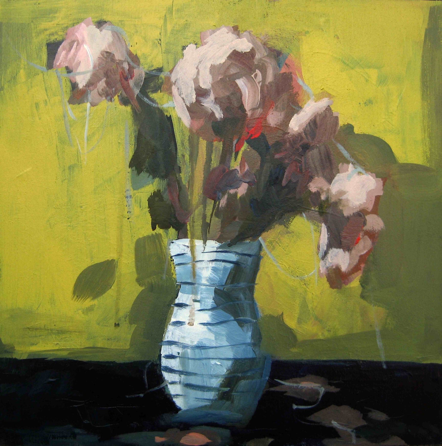 Loose Threads . giclee art print of still life flower painting