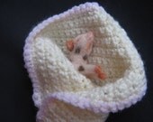 OOAK Spotted Pink Piggy In A Blanket Needle Felted Soft Sculpture