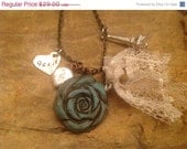 ON SALE Cosette Les Miserables Inspired Statement Necklace - Cosette Inspired Necklace - Vintage Inspired Rose Necklace