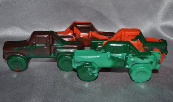 Recycled Crayons Army Truck Shaped Total of 4 Il_570xn