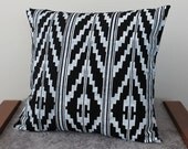 Hand Printed 'Southwest' Pillow in White on Black