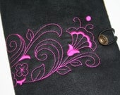 Kindle Nook ebook Cover Flower embroidered