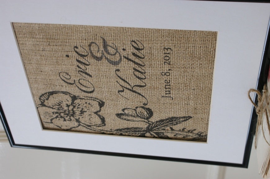 Personalized Wedding Burlap Artwork