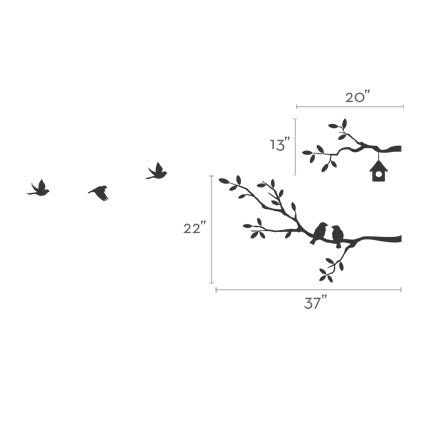 Cute Birds and Branches Decal - Vinyl Wall Decal - SM