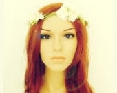 white blossom and pearl bridal crown 'Infinity"
