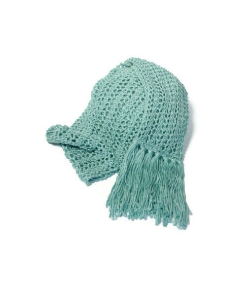 Ocean Spray Hand Knit Lace Scarf - Great for Spring