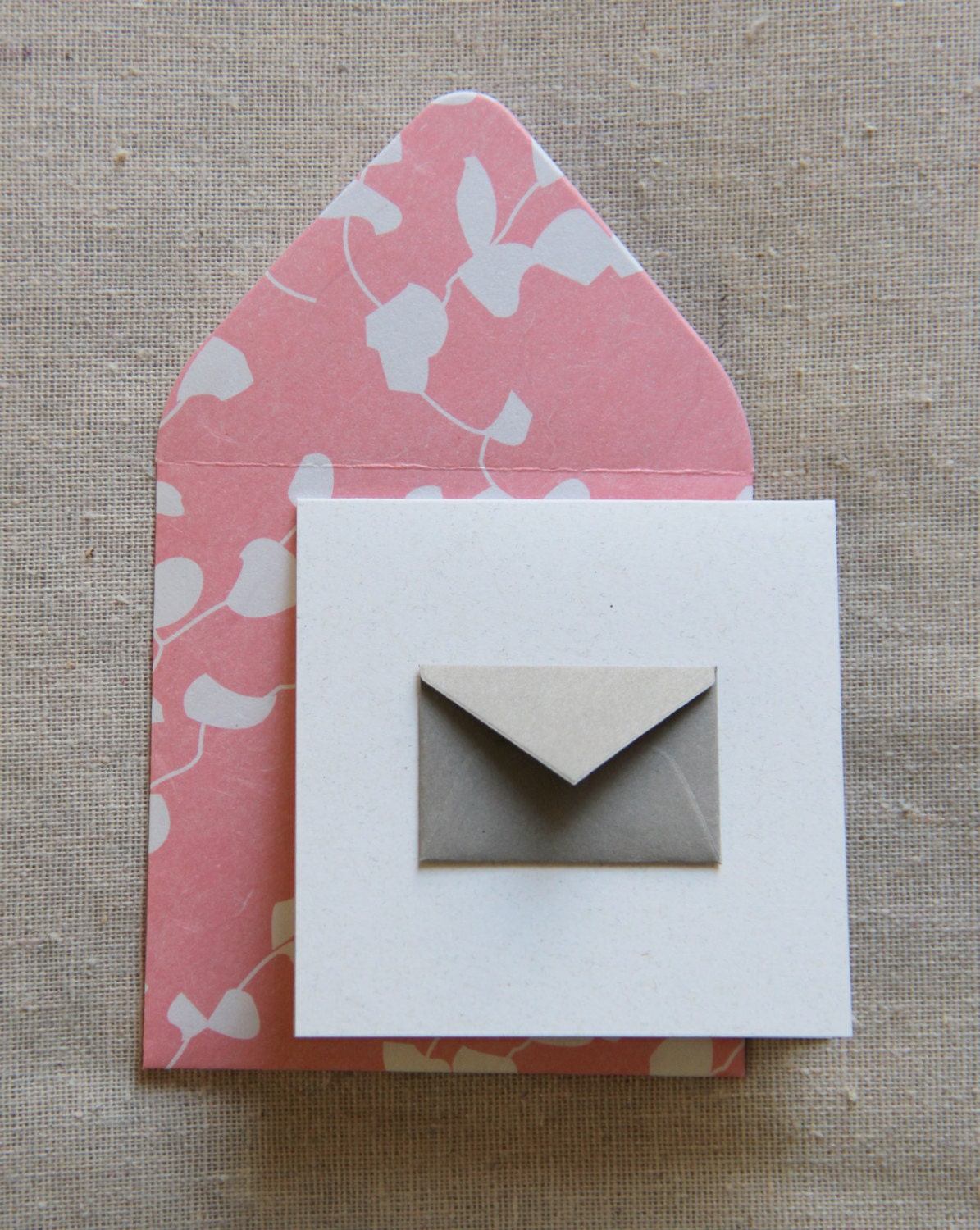 Tiny Envelope Enclosure Cards - Rose Vine