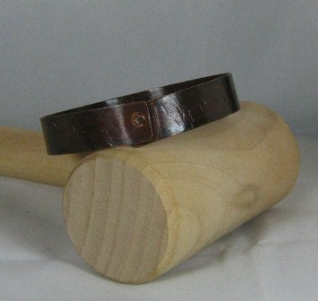 1/2 inch Dark brown copper bangle bracelet