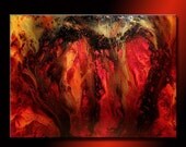 Contemporary Abstract Painting ,Oversize Original Modern Red Abstract Fine Art By Henry Parsinia Large 48x36