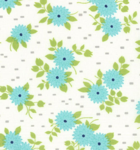 Happy Go Lucky by Bonnie and Camille for Moda Fabrics, Mum Aqua 1/2 yard total