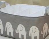 Diaper Caddy, Fabric organizer bin with adjustable dividers 12 x 10 x 7