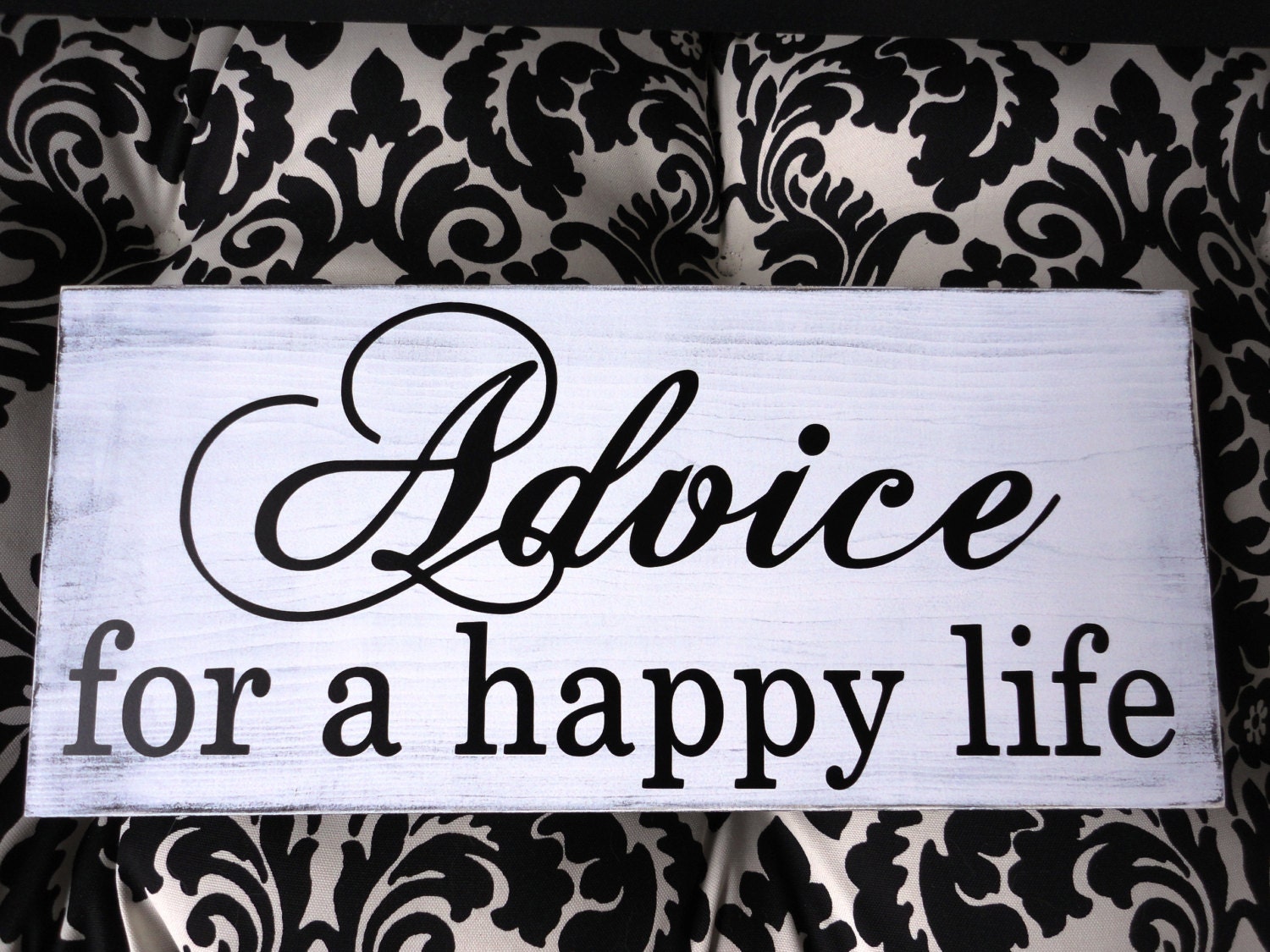 Vintage Wedding Reception Sign, Advice for a happy life. Reception Table Sign, Marriage Advice for the Bride and Groom Sign. 8 X 16 inches.