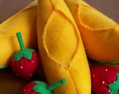 Felt Food Cantaloupe Fruit Eco Friendly Pretend Play Food for Childrens Toy Kitchen - Stuffed with Sustainable Bamboo Fiber