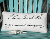 I Have Heard the Mermaids Singing indoor outdoor pillow 11"x20" T.S. Eliot quote Love Song of J. Alfred Prufrock Crabby Chris Original