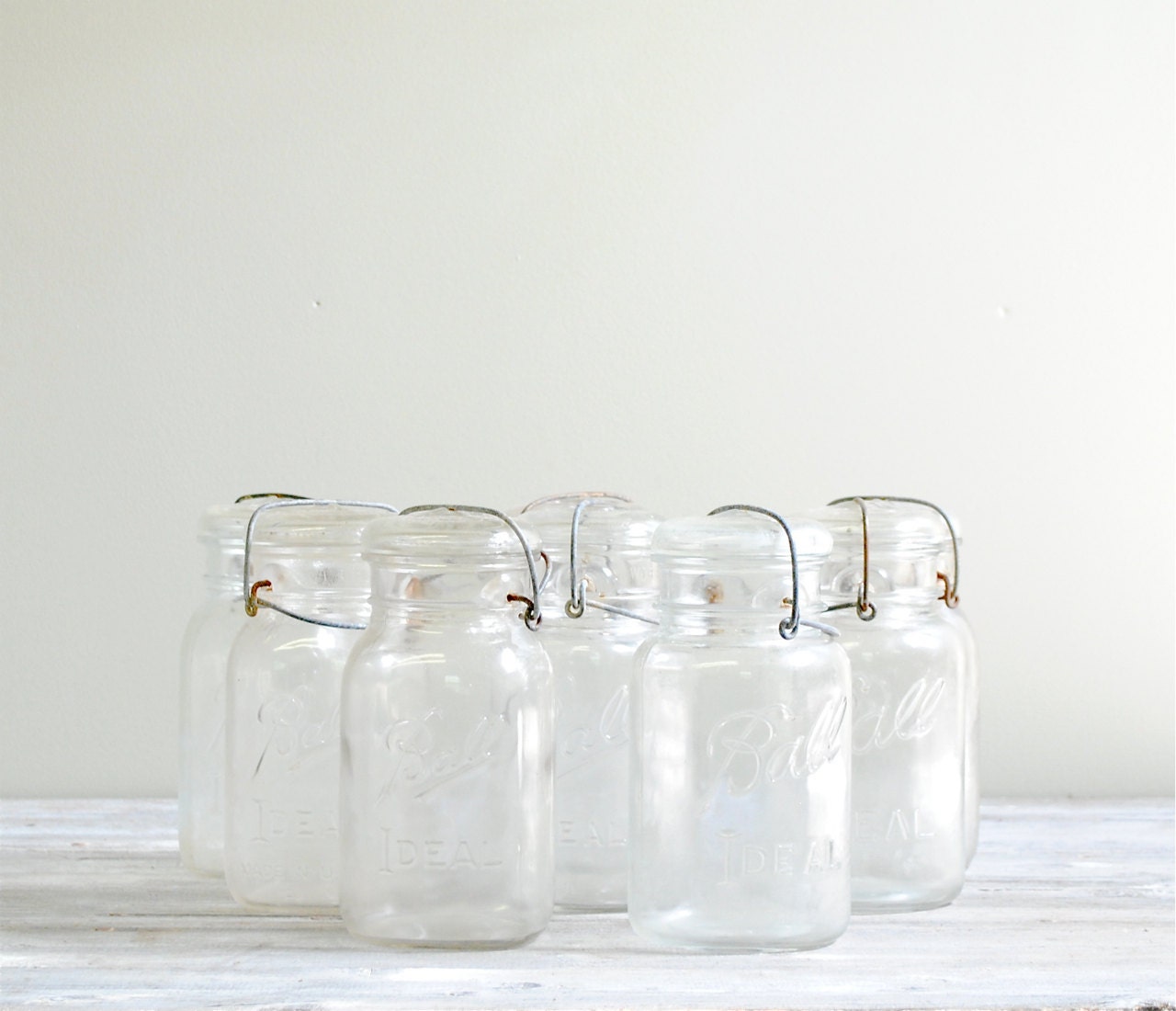 Vintage Glass Ball Jars E-Z Seal - Set of 8