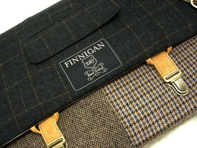 15" laptop Messenger Bag , 15"  Macbook ProLaptop Sleeve, tote bag, Trunk Latch,Recycled Suit Coat Ready To Ship