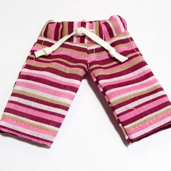 Casual Trousers - Red Stripped Pattern for BJD Dolls Lati Yellow, PukiFee, Dollk C00075D