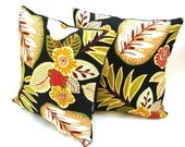 Decorative modern pillow set modern spring home decor botanical black bright colorful complete with inserts
