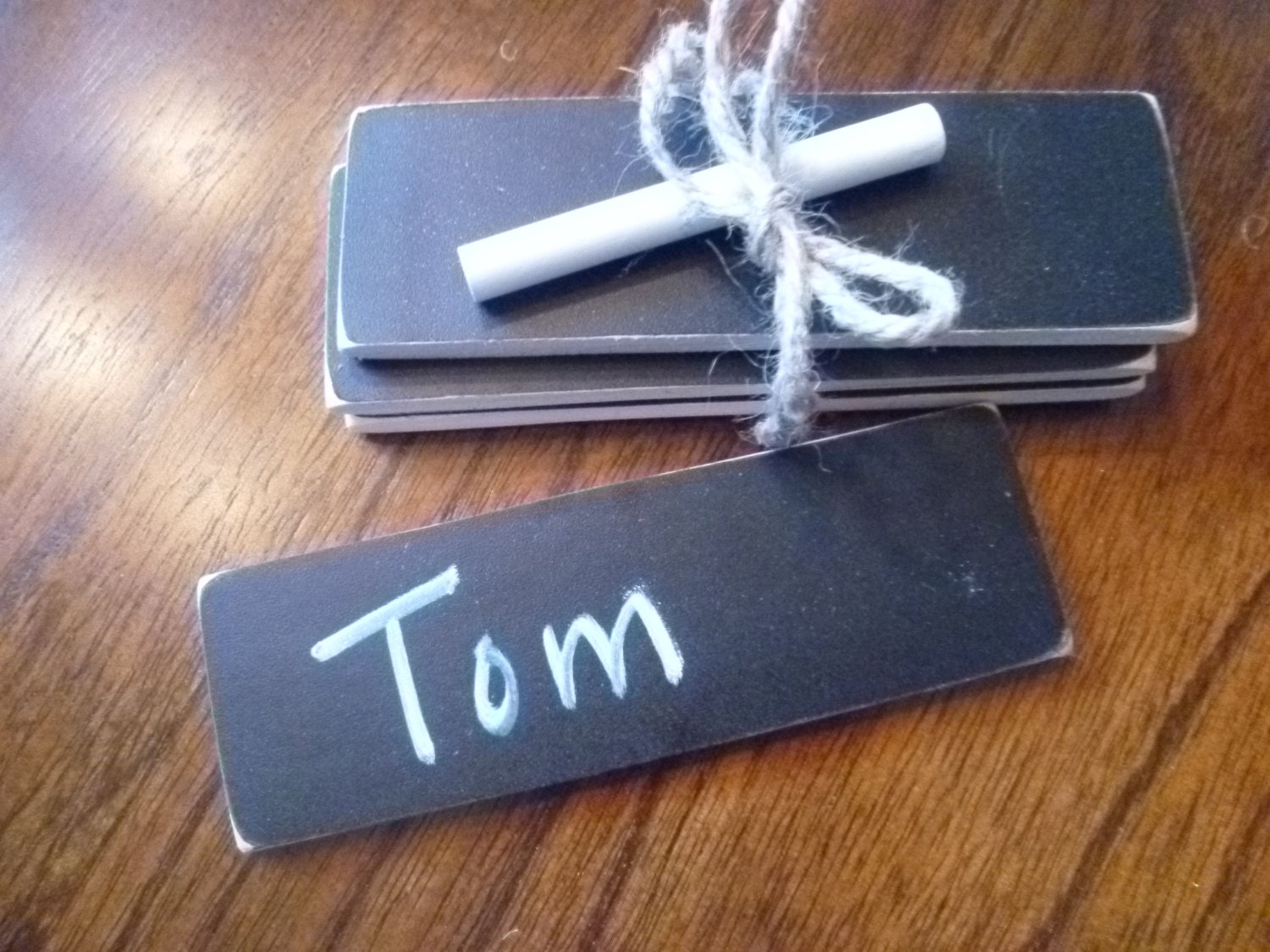 Set of 4 Wooden Chalkboard Placecards