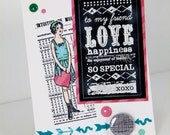 Retro Girl Love Card