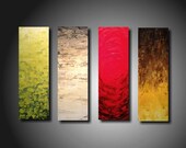 ORIGINAL Abstract Contemporary Fine Art Abstract Custom Textured modern 4  Piece Painting 24 Inches X 32 Inches -----Stand alone------