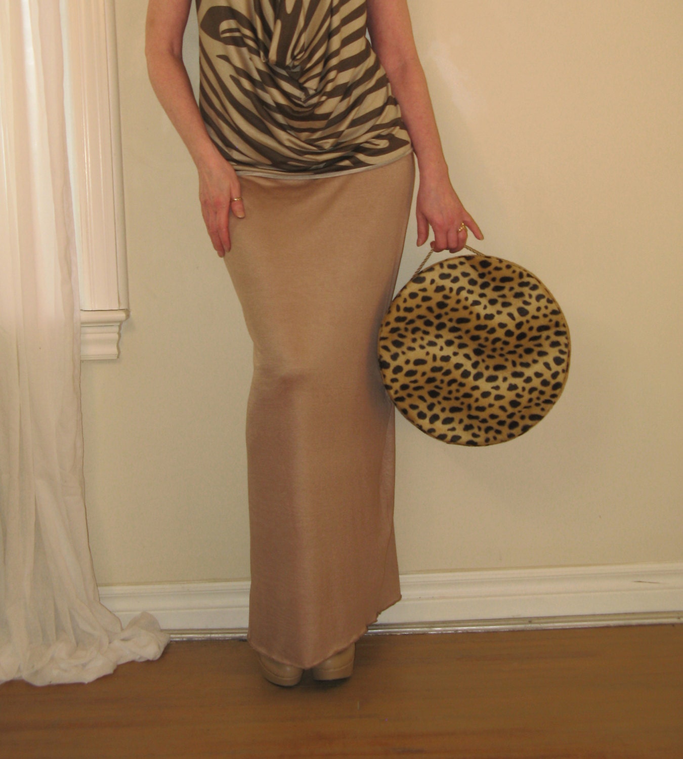 MAXED OUT...No Zip, Jersey Maxi Skirt Long Pencil Skirt (More Colours) - XSmall - Large - Made to Order