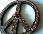 Peace Sign: Wall Hanging, Dot Painting, Hand Painted, Bohemian, Wall Art, Peace Symbol
