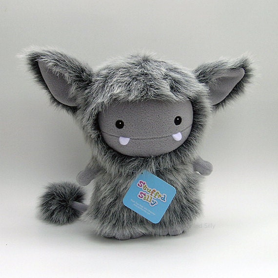 Frost Monster, Plush Toy by Stuffed Silly, Cute Grey Yeti Inspired Doll, Unique Soft Art Collectible, New Edition