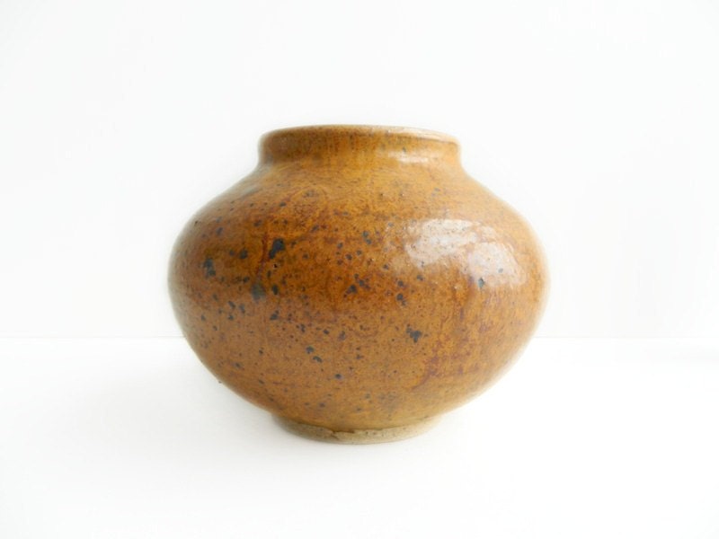 Small organic modern studio pottery orb vase