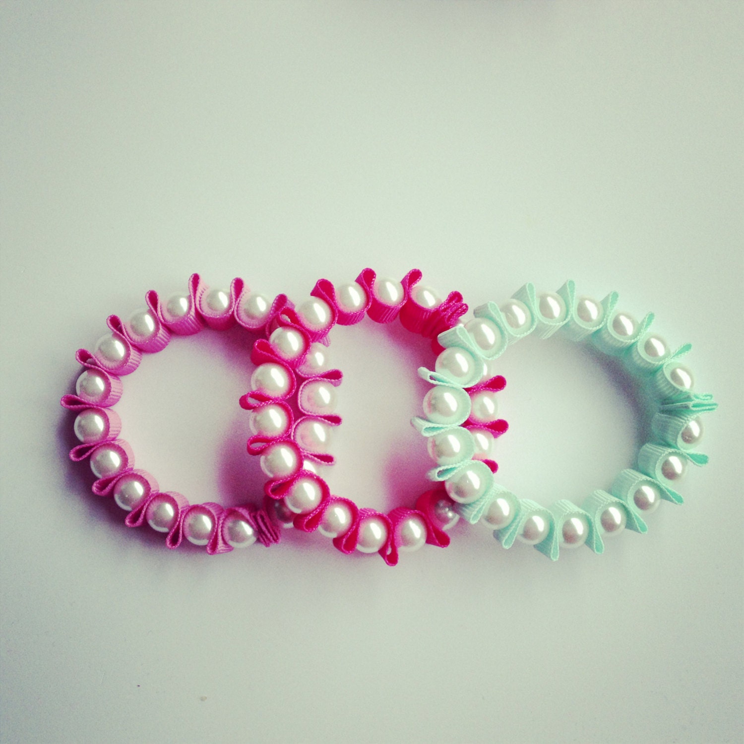 Sumer Colour Pop Pearl Pleated Ribbon Bracelet