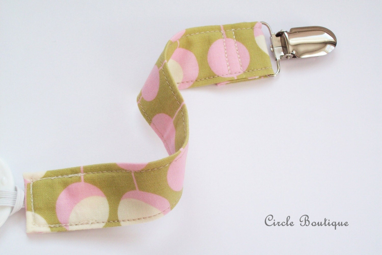 Pink Martini Dot Pacifier Clip / Toy Clip / UNIVERSAL / Ready to Ship