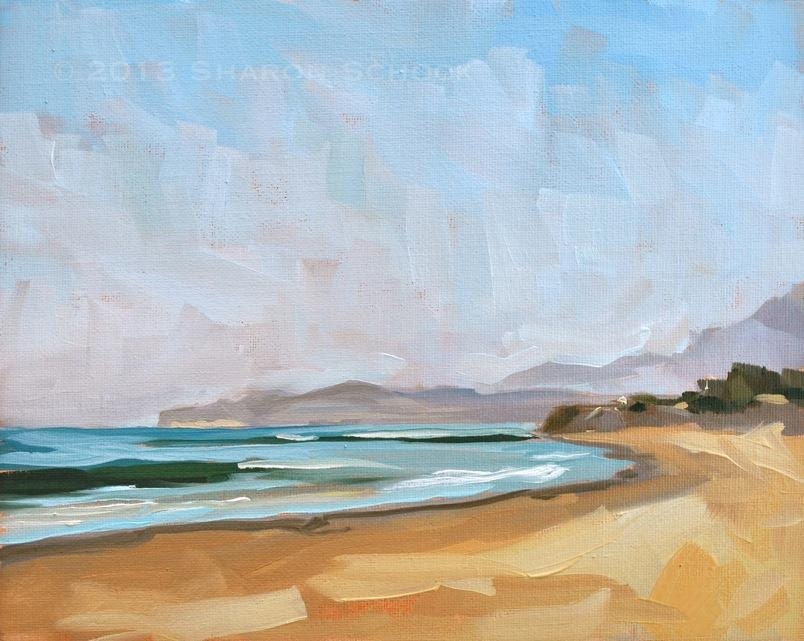 Ocean Oil Painting - View From Third Beach, Plein Air - 8x10