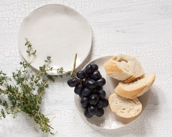 Textured Dessert Plate in White (Set of Two)