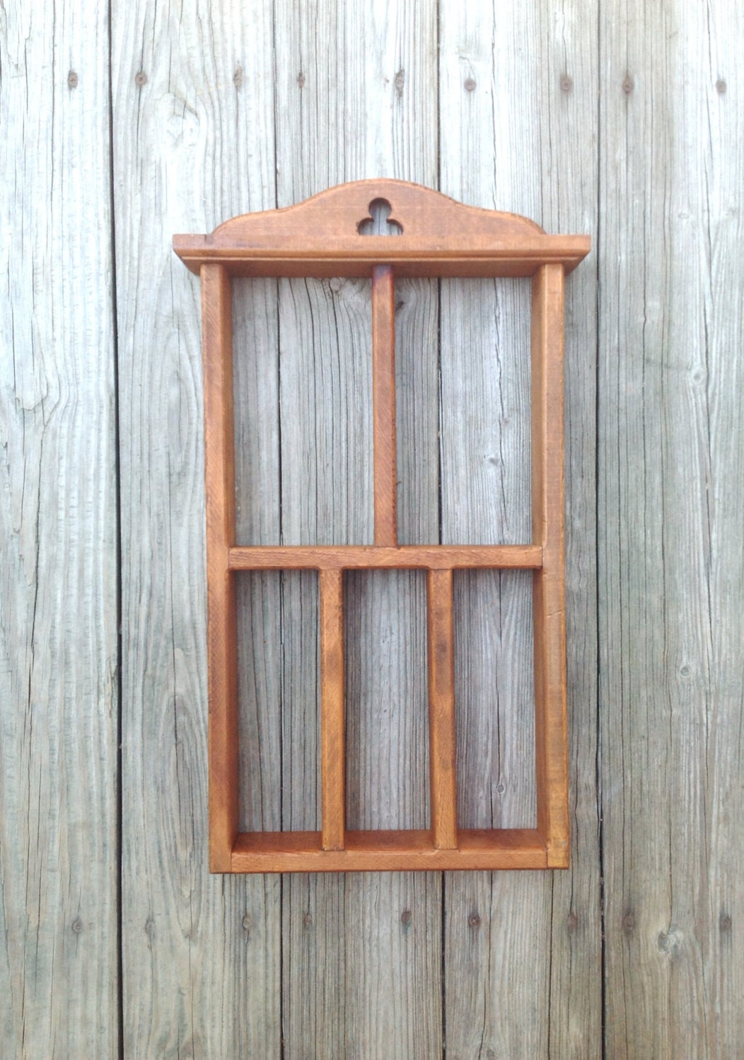 Vintage Primitive Wooden Display Shelves Rustic Wall Storage