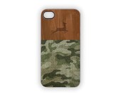 Camouflage Deer Hunter iPhone Case Forest Green Brown Wood Rustic Woodland Outdoors Men Him Dad Country Classic iPhone 5 4S 4 Fathers Day