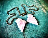 Rose Quartz Collar Bib Charm Tribal Necklace With Brass Chain NEW