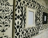Wall Unit Grouping of Picture Frames, Distressed, Handmade, Hand Painted Black and Vintage Cream