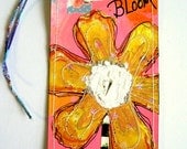Book Tag Mixed Media Art  Book tag Shabby Collage Art   BLOOM